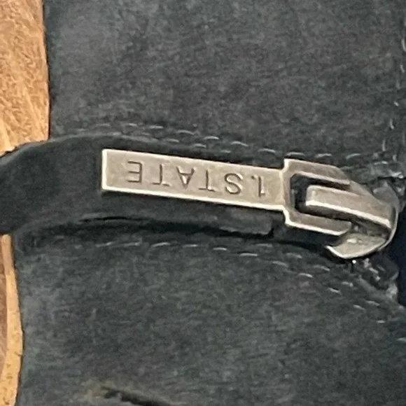 1.State Women's Black Pointed Strappy Ankle Bootie Suede Shoes blocked heel sz 6 - Picture 6 of 16